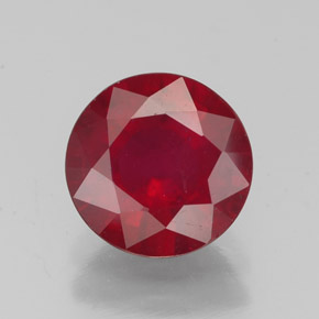 Rubí rojo natural de 2,35 ct, corte redondo, VS-SI