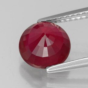 Rubí rojo natural de 2,35 ct, corte redondo, VS-SI