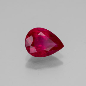 Rubí rojo natural de 1,31 ct, en forma de pera, VS-SI