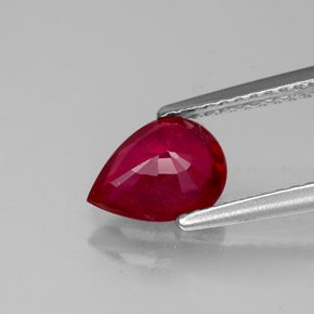 Rubí rojo natural de 1,31 ct, en forma de pera, VS-SI