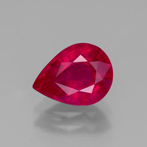 Rubí rojo natural de 1,96 ct, en forma de pera, VS-SI