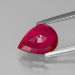 Rubí rojo natural de 1,96 ct, en forma de pera, VS-SI