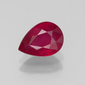 Rubí rojo natural de 1,55 ct, en forma de pera, VS-SI