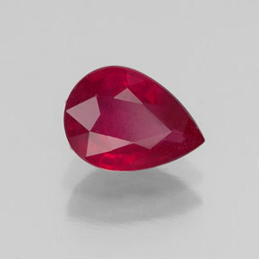 Rubí rojo natural de 1,55 ct, en forma de pera, VS-SI