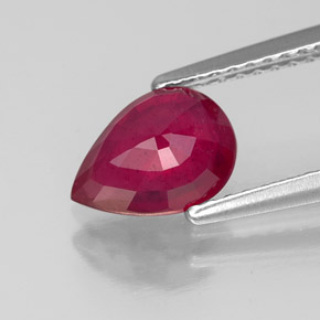 Rubí rojo natural de 1,55 ct, en forma de pera, VS-SI