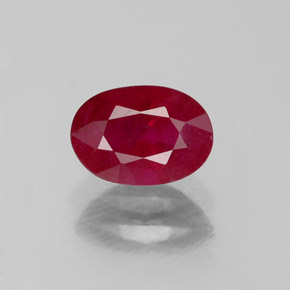 Rubí rojo natural de 1,07 ct, corte óvalo, SI