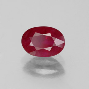 Rubí rojo natural de 1,07 ct, corte óvalo, SI