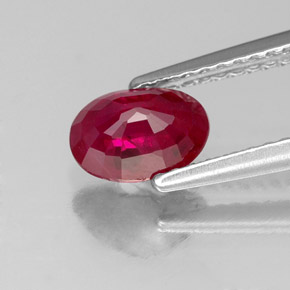 Rubí rojo natural de 1,07 ct, corte óvalo, SI