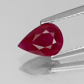 Rubí rojo natural de 1,16 ct, en forma de pera, SI