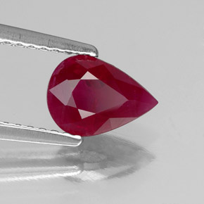 Rubí rojo natural de 1,16 ct, en forma de pera, SI