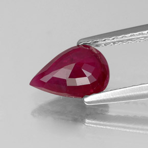 Rubí rojo natural de 1,16 ct, en forma de pera, SI