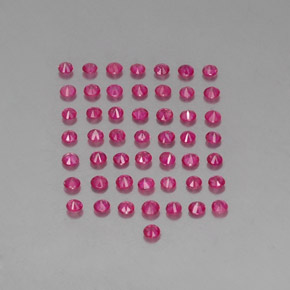 Gemas de rubí rojo natural de  ct, corte redondo, VS-SI