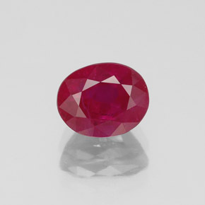 Rubí rojo natural de 2,10 ct, corte óvalo, VS-SI