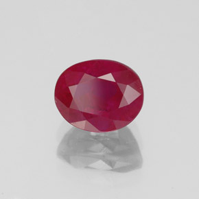 Rubí rojo natural de 2,10 ct, corte óvalo, VS-SI