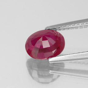 Rubí rojo natural de 2,10 ct, corte óvalo, VS-SI