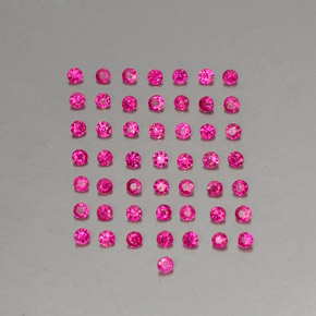 Gemas de rubí rojo natural de 1,36 ct, corte redondo, VS-SI