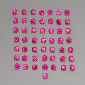 Gemas de rubí rojo natural de 1,36 ct, corte redondo, VS-SI