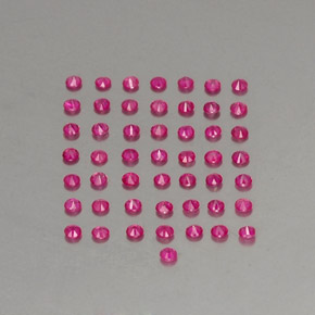 Gemas de rubí rojo natural de 1,36 ct, corte redondo, VS-SI