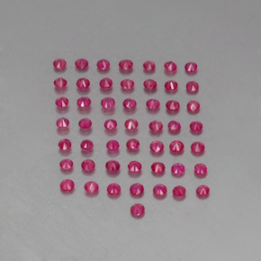 Gemas de rubí rojo natural de  ct, corte redondo, VS-SI