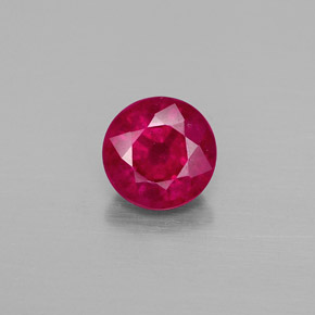 Rubí rojo natural de 1,94 ct, corte redondo, VS-SI