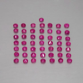 Gemas de rubí rojo natural de  ct, corte redondo, VS-SI