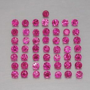 Gemas de rubí rojo natural de 1,19 ct, corte redondo, VS-SI