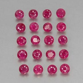 Gemas de rubí rojo natural de 2,18 ct, corte redondo, VS-SI