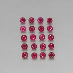 Gemas de rubí rojo natural de  ct, corte redondo, VS-SI