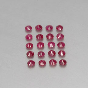 Gemas de rubí rojo natural de  ct, corte redondo, VS-SI