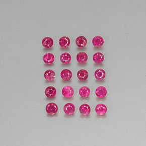 Gemas de rubí rojo natural de  ct, corte redondo, VS-SI