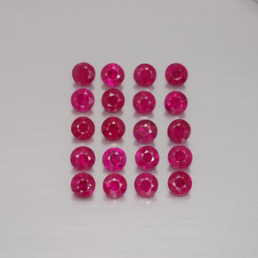 Gemas de rubí rojo natural de  ct, corte redondo, VS-SI