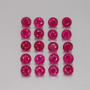 Gemas de rubí rojo natural de  ct, corte redondo, VS-SI