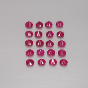 Gemas de rubí rojo natural de  ct, corte redondo, VS-SI