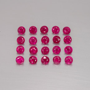 Gemas de rubí rojo natural de  ct, corte redondo, VS-SI
