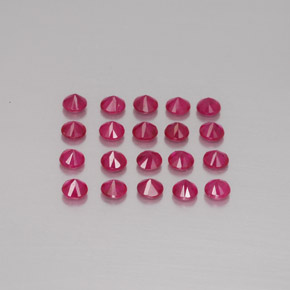 Gemas de rubí rojo natural de  ct, corte redondo, VS-SI