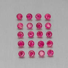 Gemas de rubí rojo natural de  ct, corte redondo, VS-SI