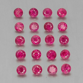 Gemas de rubí rojo natural de  ct, corte redondo, VS-SI