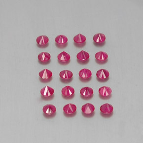 Gemas de rubí rojo natural de  ct, corte redondo, VS-SI