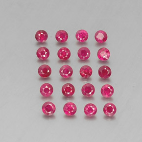 Gemas de rubí rojo natural de  ct, corte redondo, VS-SI