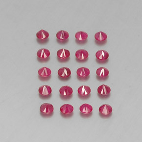 Gemas de rubí rojo natural de  ct, corte redondo, VS-SI