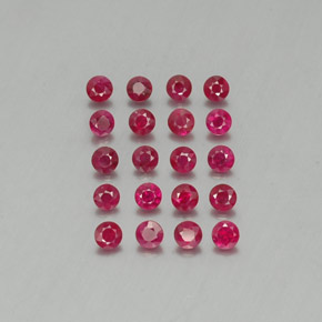 Gemas de rubí rojo natural de  ct, corte redondo, VS-SI