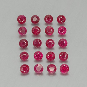 Gemas de rubí rojo natural de  ct, corte redondo, VS-SI