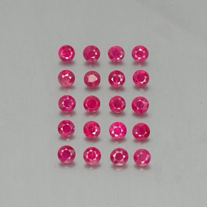 Gemas de rubí rojo natural de  ct, corte redondo, VS-SI