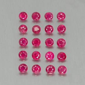 Gemas de rubí rojo natural de  ct, corte redondo, VS-SI