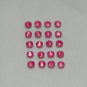 Gemas de rubí rojo natural de  ct, corte redondo, VS-SI