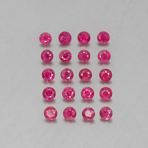 Gemas de rubí rojo natural de  ct, corte redondo, VS-SI