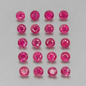 Gemas de rubí rojo natural de  ct, corte redondo, VS-SI