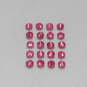 Gemas de rubí rojo natural de  ct, corte redondo, VS-SI