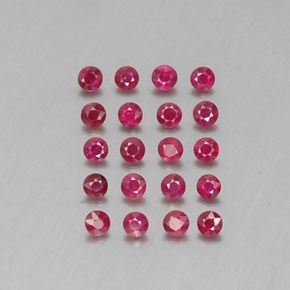 Gemas de rubí rojo natural de  ct, corte redondo, VS-SI