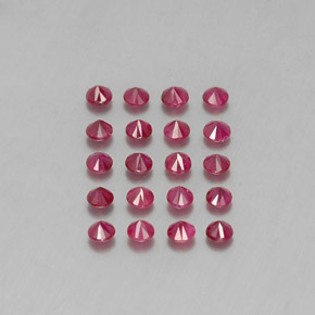 Gemas de rubí rojo natural de  ct, corte redondo, VS-SI